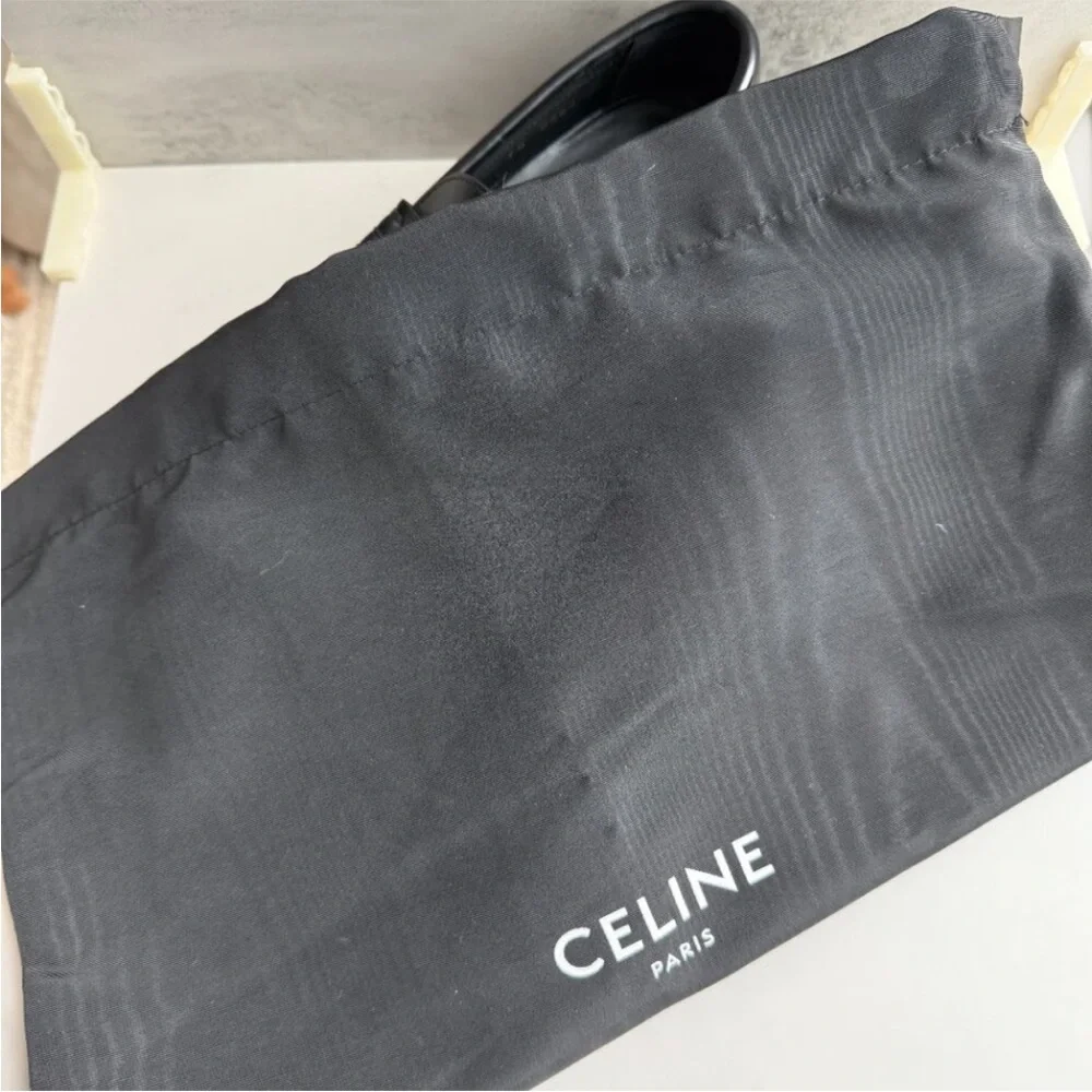 Authentic New Celine Loafers w/ Gold Triomphe Chain 37